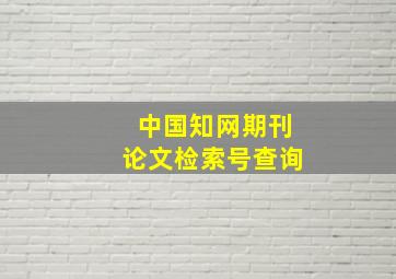 中国知网期刊论文检索号查询