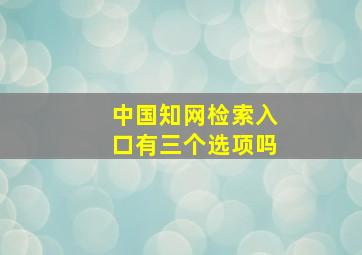 中国知网检索入口有三个选项吗