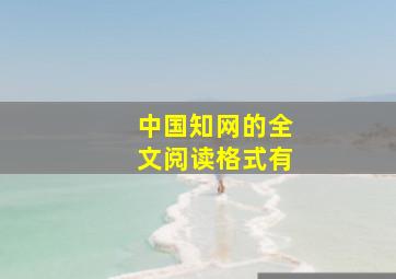 中国知网的全文阅读格式有