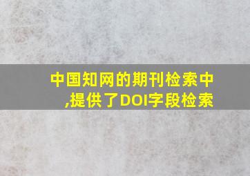 中国知网的期刊检索中,提供了DOI字段检索