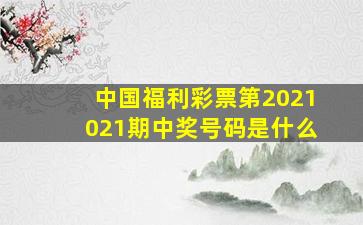 中国福利彩票第2021021期中奖号码是什么