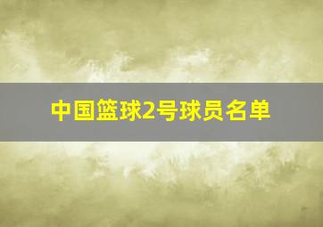 中国篮球2号球员名单