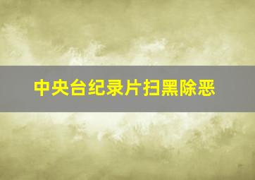 中央台纪录片扫黑除恶