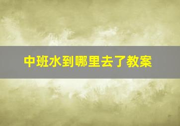 中班水到哪里去了教案