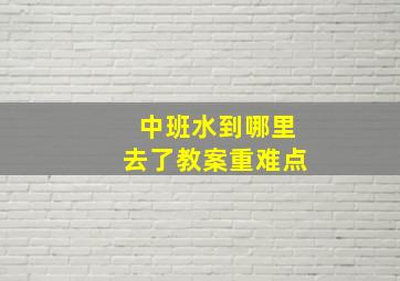 中班水到哪里去了教案重难点