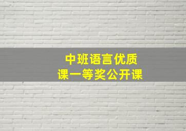 中班语言优质课一等奖公开课