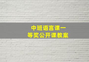 中班语言课一等奖公开课教案