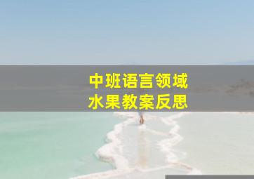 中班语言领域水果教案反思