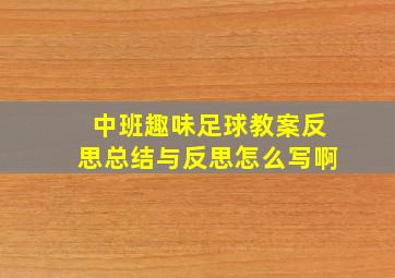 中班趣味足球教案反思总结与反思怎么写啊