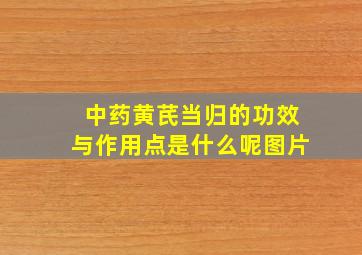 中药黄芪当归的功效与作用点是什么呢图片