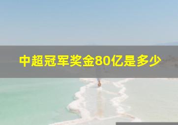 中超冠军奖金80亿是多少