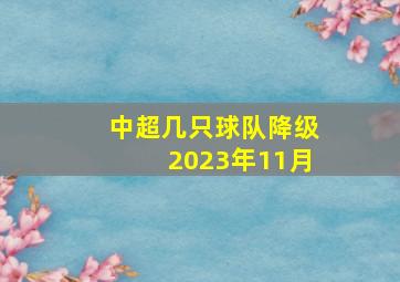 中超几只球队降级2023年11月