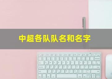 中超各队队名和名字