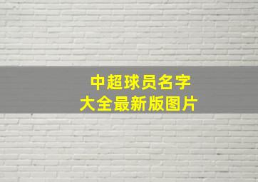 中超球员名字大全最新版图片