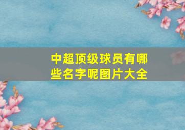 中超顶级球员有哪些名字呢图片大全