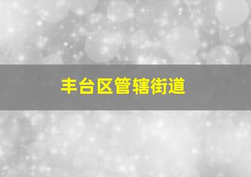 丰台区管辖街道