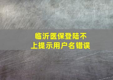 临沂医保登陆不上提示用户名错误