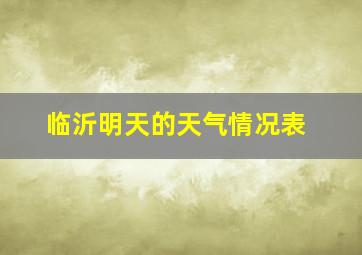 临沂明天的天气情况表