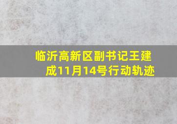 临沂高新区副书记王建成11月14号行动轨迹