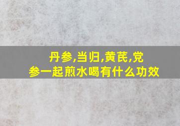 丹参,当归,黄芪,党参一起煎水喝有什么功效