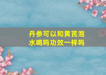 丹参可以和黄芪泡水喝吗功效一样吗