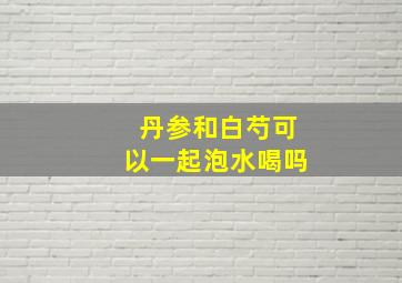 丹参和白芍可以一起泡水喝吗