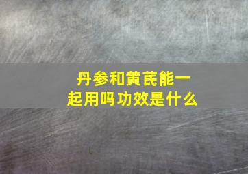 丹参和黄芪能一起用吗功效是什么