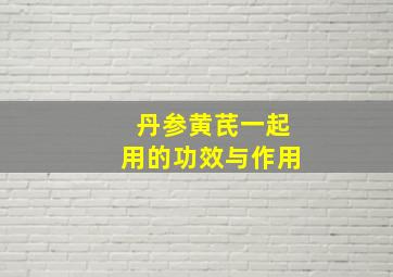 丹参黄芪一起用的功效与作用