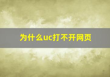 为什么uc打不开网页