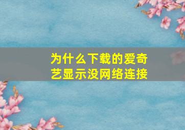 为什么下载的爱奇艺显示没网络连接