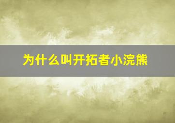 为什么叫开拓者小浣熊