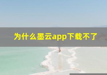 为什么墨云app下载不了