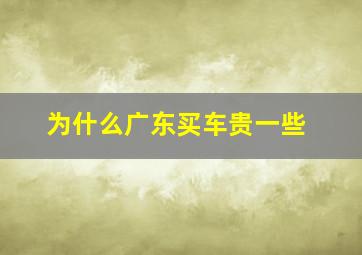 为什么广东买车贵一些