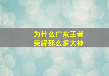 为什么广东王者荣耀那么多大神