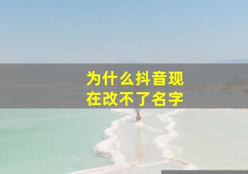 为什么抖音现在改不了名字