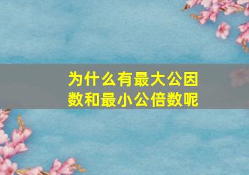 为什么有最大公因数和最小公倍数呢