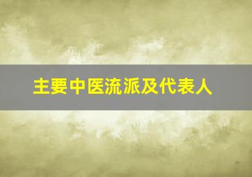 主要中医流派及代表人