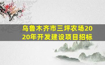 乌鲁木齐市三坪农场2020年开发建设项目招标