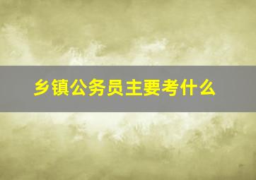 乡镇公务员主要考什么