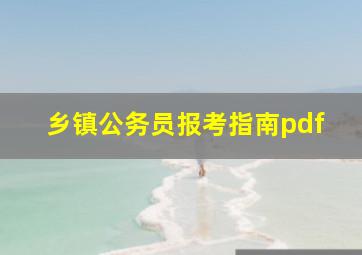 乡镇公务员报考指南pdf