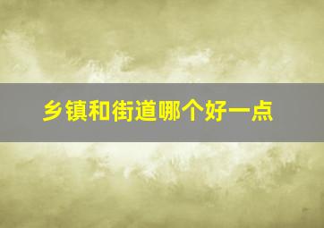 乡镇和街道哪个好一点