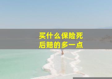 买什么保险死后赔的多一点