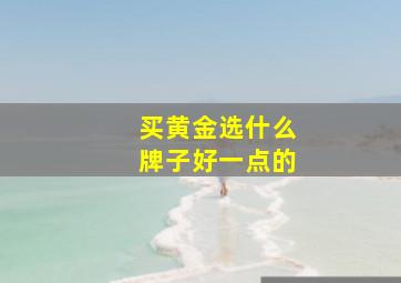 买黄金选什么牌子好一点的