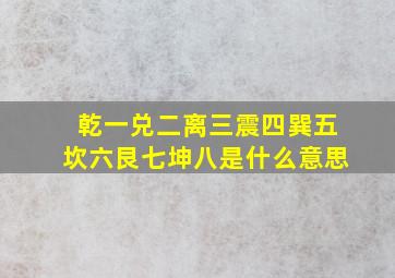 乾一兑二离三震四巽五坎六艮七坤八是什么意思