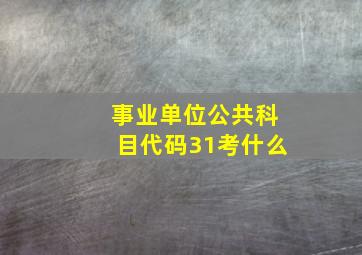 事业单位公共科目代码31考什么