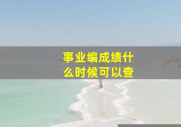 事业编成绩什么时候可以查