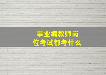 事业编教师岗位考试都考什么