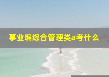 事业编综合管理类a考什么