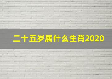 二十五岁属什么生肖2020