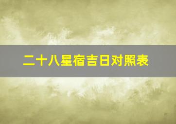 二十八星宿吉日对照表